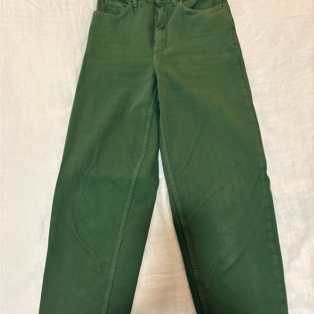 American Vintage Green Denim Barrel Jeans